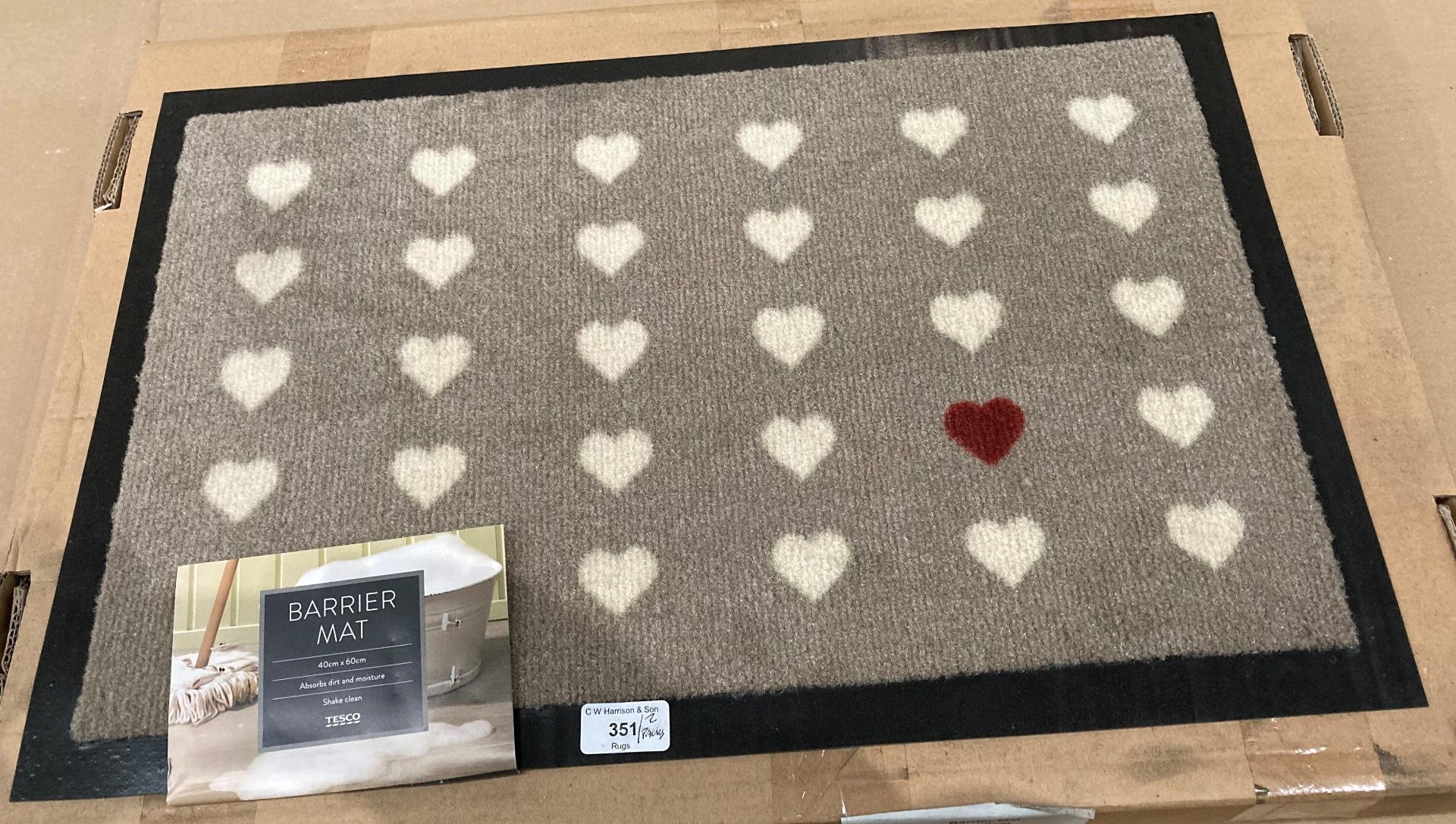 24 x Heart design Tesco barrier mats - 40cm x 60cm (2 x boxes of 12) *Please note the final - Image 2 of 3