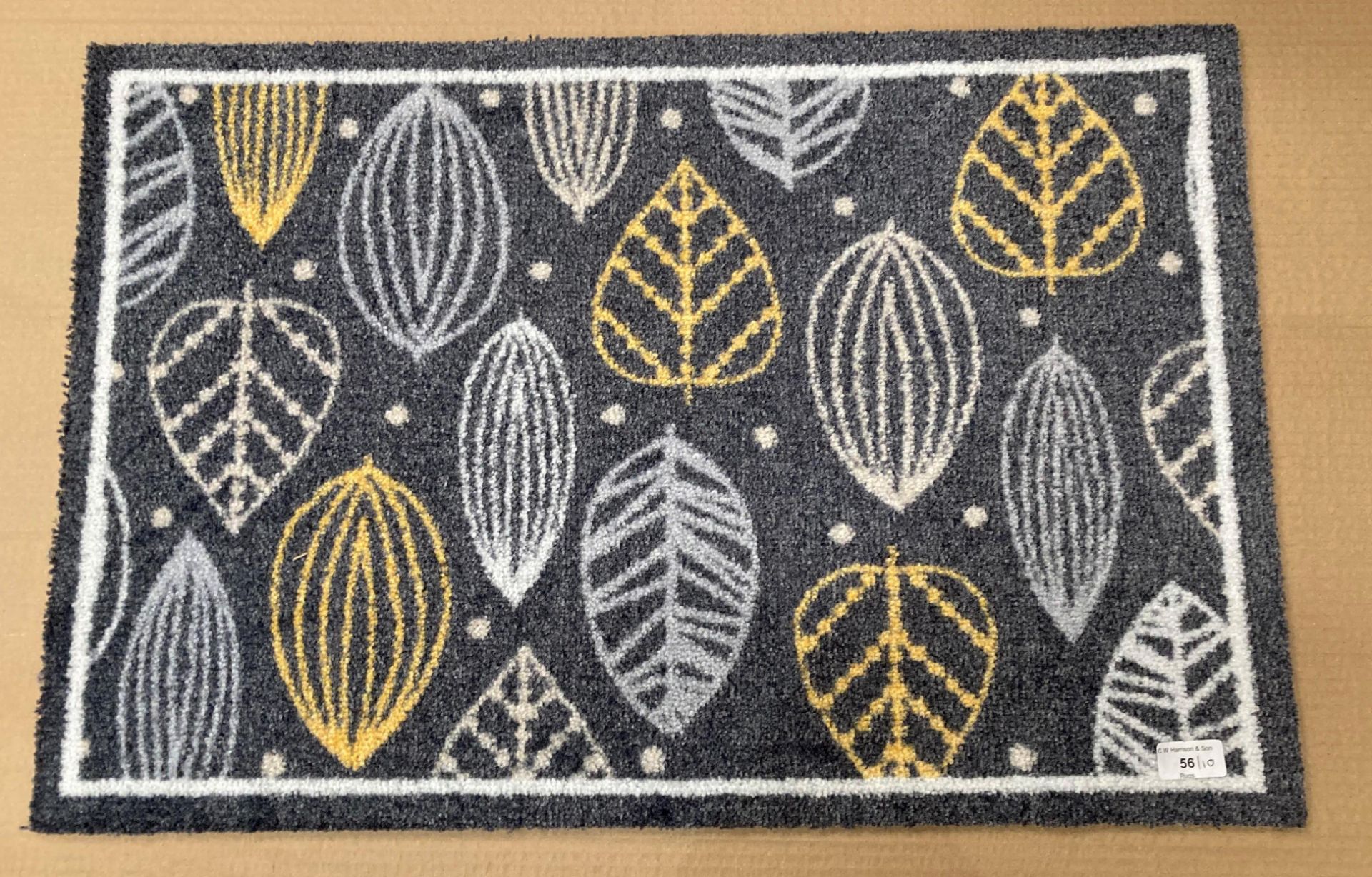 10 x B&M EcoFlex grey leaf pattern premium doormats - 50cm x 75cm *Please note the final purchase