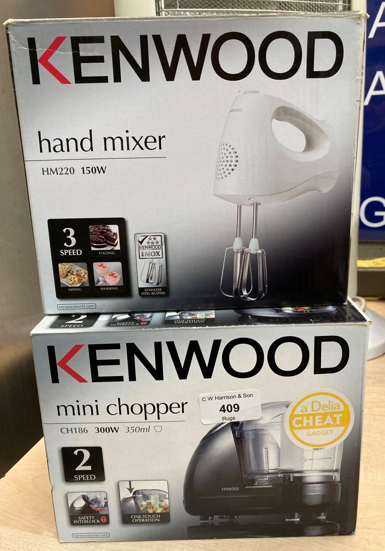 Two items - Kenwood mini chopper CH186 and Kenwood hand mixer HM 220