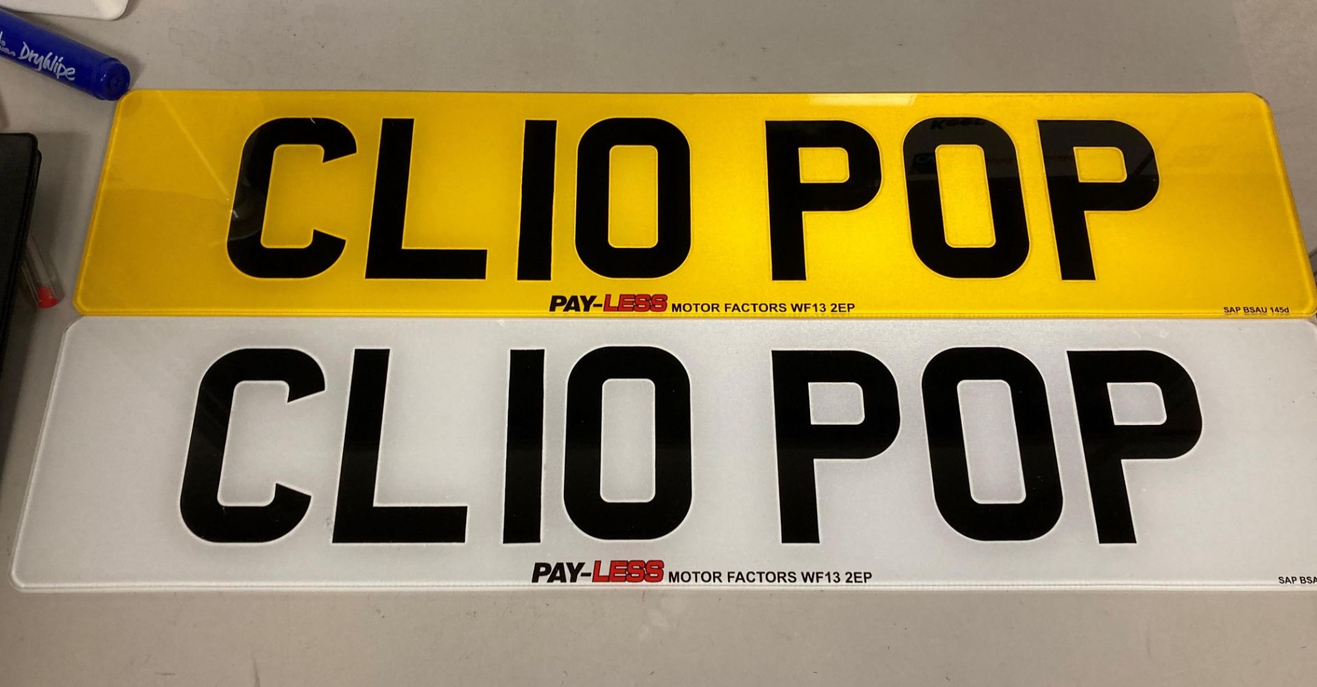 Cherished registered number CL10 POP. Must be assigned before 13.1.