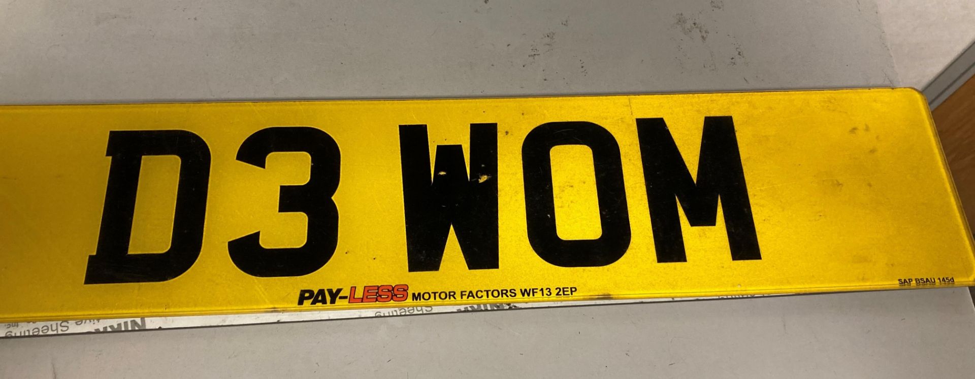 Cherished registration number D3 WOM. Must be assigned before 9.1.