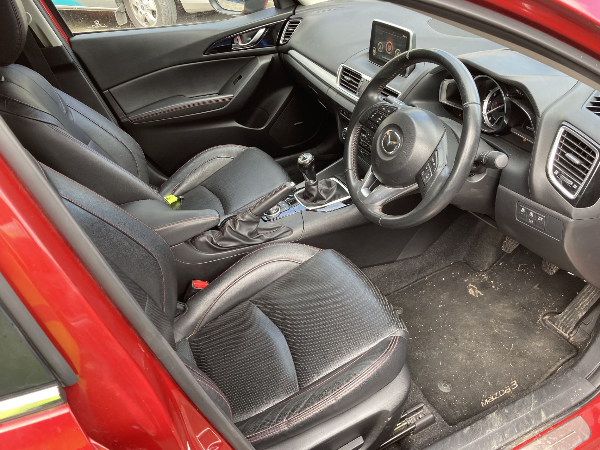 MAZDA 3 SPORT NAV 2.0 four door saloon - petrol - red with black leather interior. - Image 4 of 27