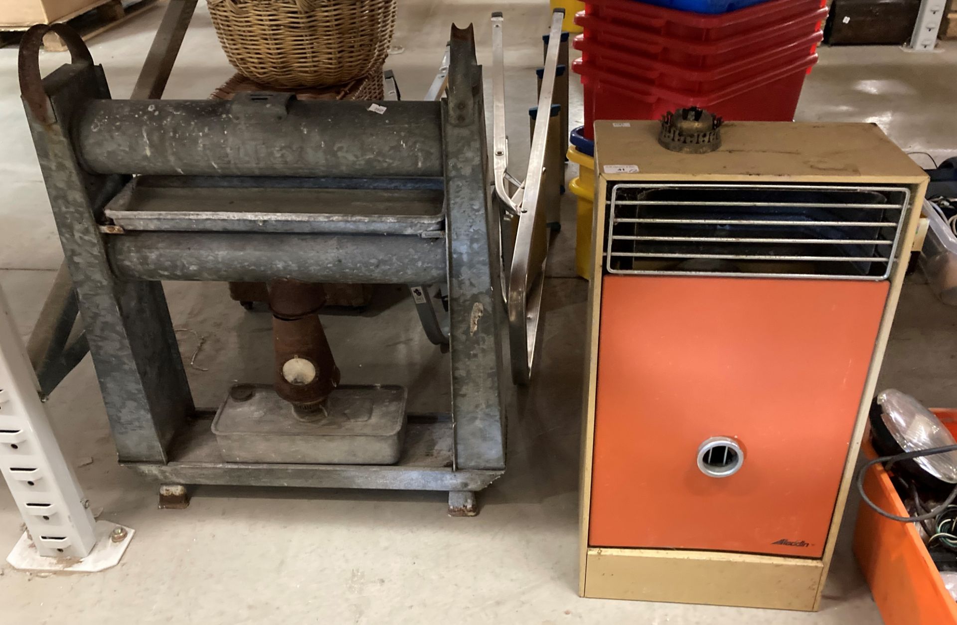 Two paraffin garden heaters - as viewed (T02)