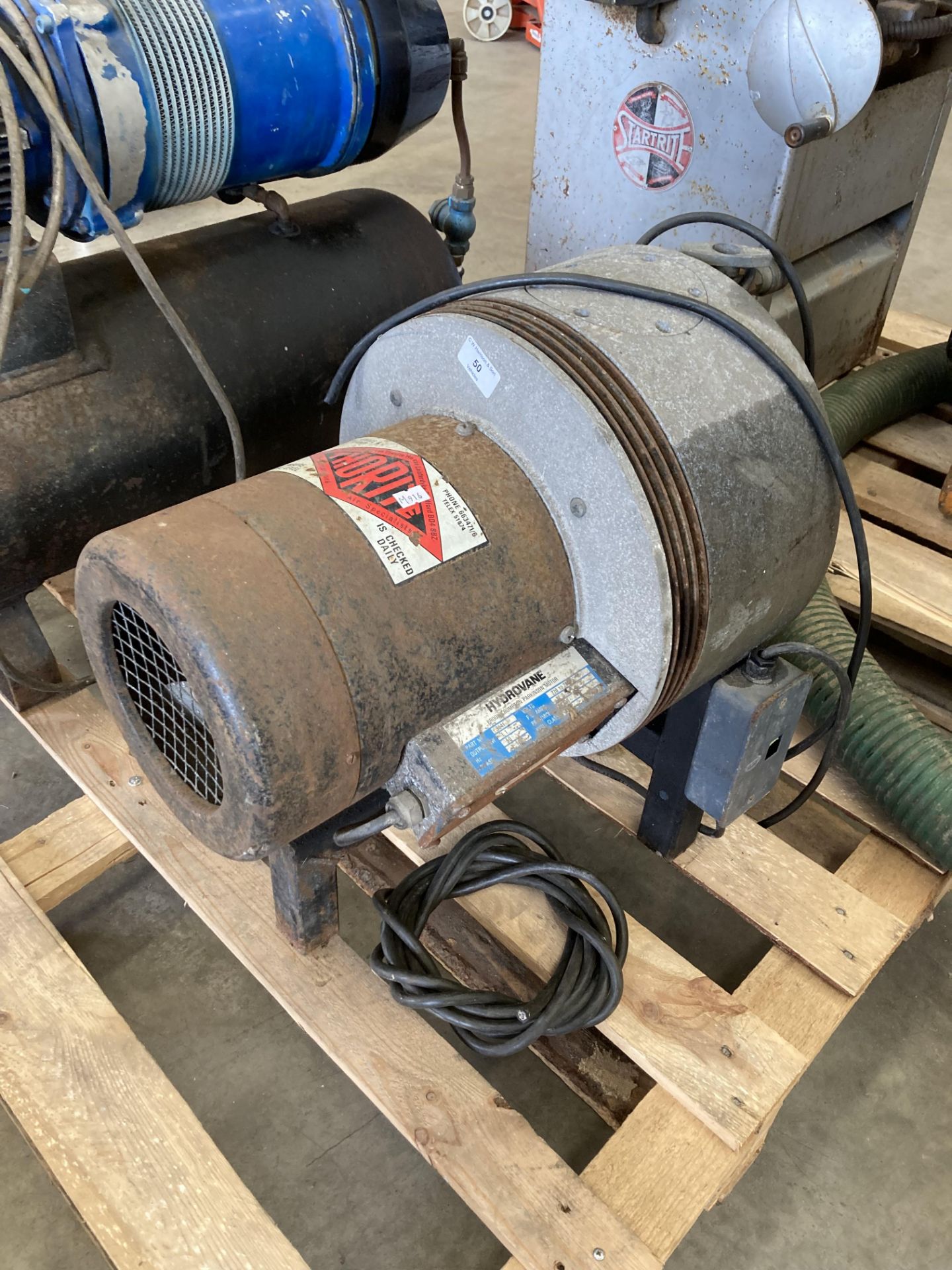 A Hydrovane CompAir 6 PON compressor - plug cut off,