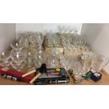 One hundred plus items including ninety-five pieces of glassware - sets of glasses,