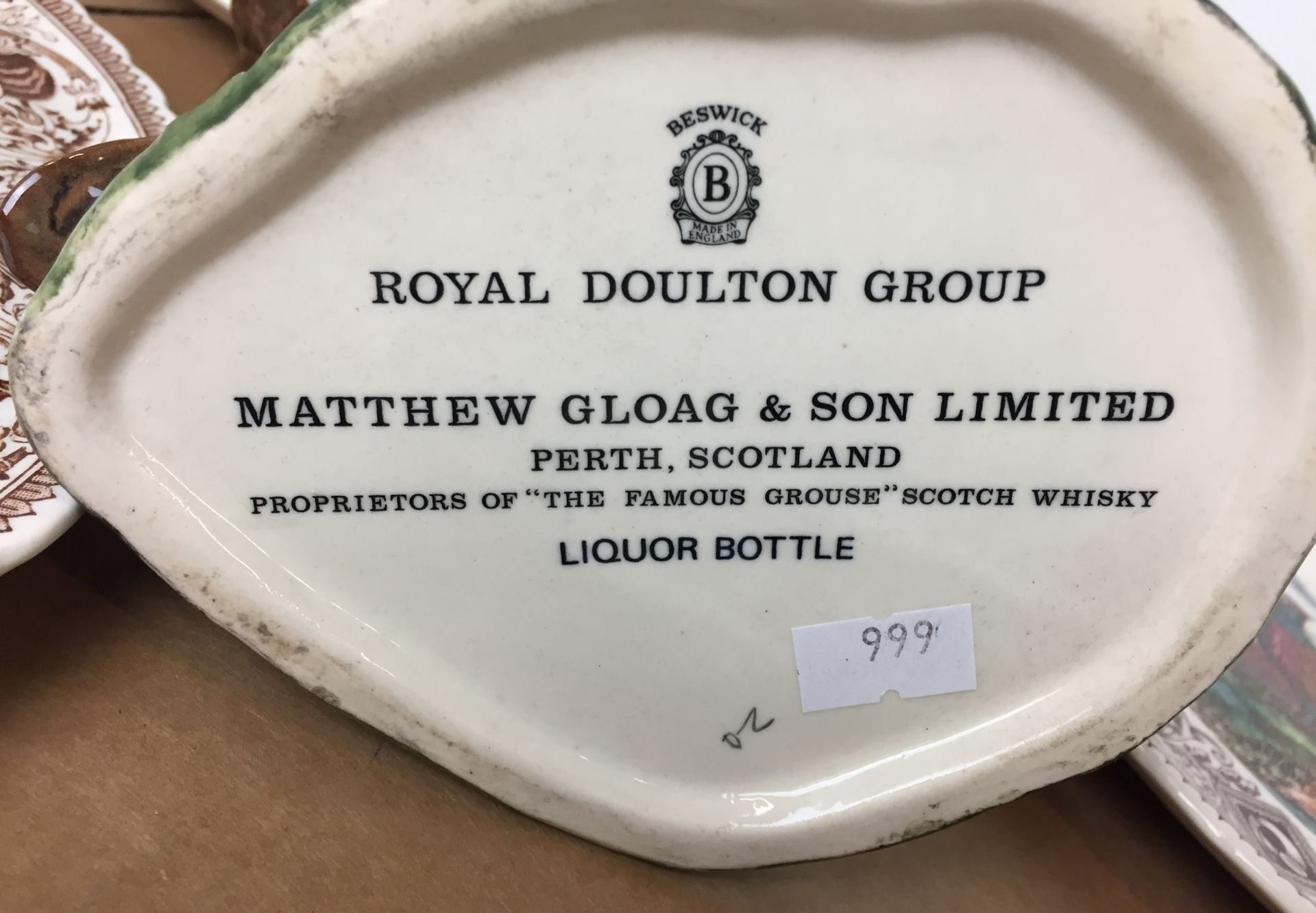 Seven items including Royal Doulton Beswick porcelain Famous Grouse 75cl Scotch Whisky bottle (no - Image 4 of 6