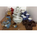 Thirty-five plus items including fifteen pieces Hornsea blue and white fish in the sea design tea