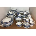 Sixty-five pieces Wedgwood Blue Siam bone china dinner,