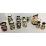 Eleven items including eight Toby jugs by Paramount, Denton, Devonmoor etc,