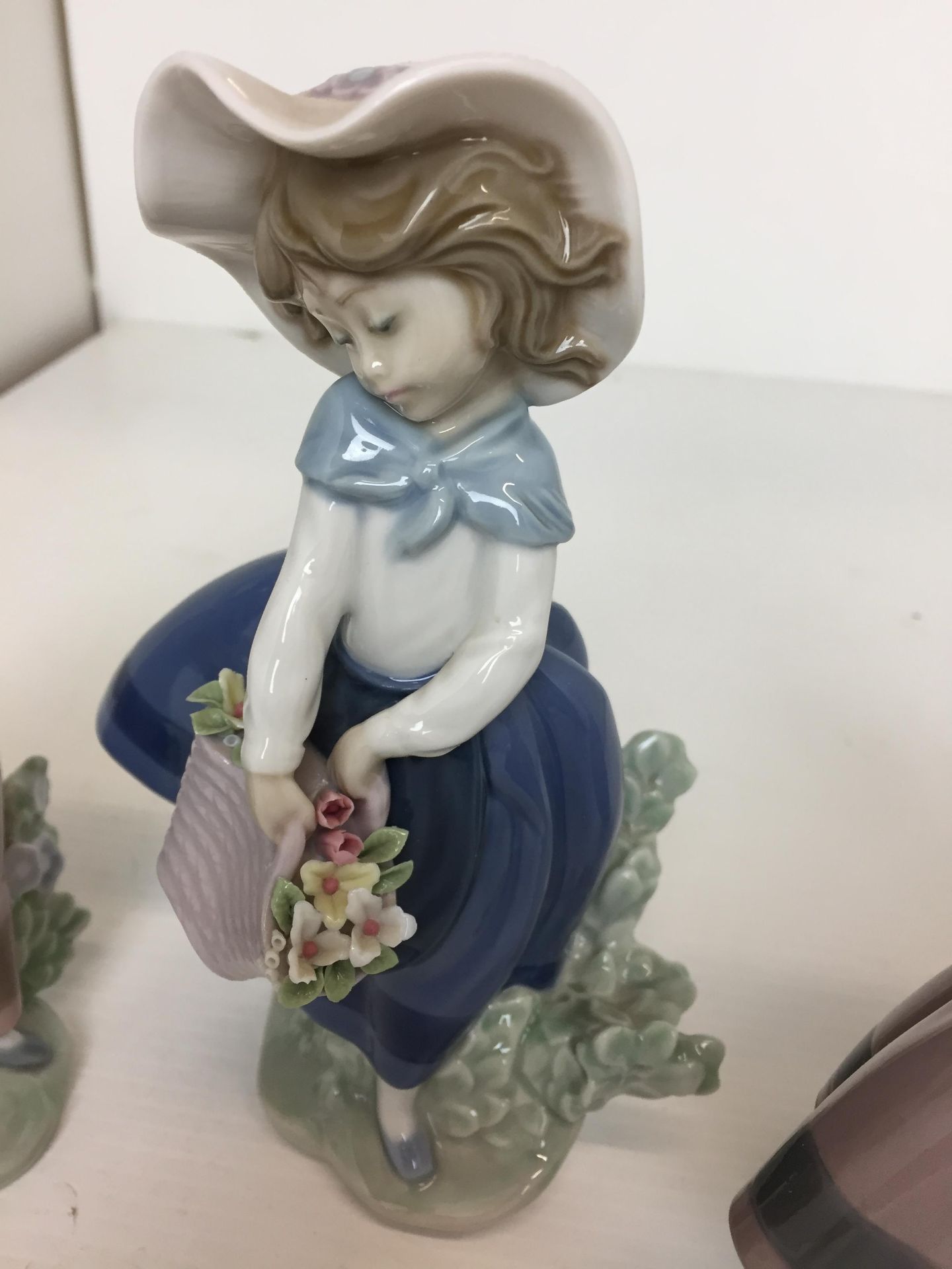 Three Lladro Flower Girl figurines max height 18cm T01 - Image 4 of 5