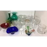 Nineteen items of glassware including footed cut glass fruit bowl 26cm diameter,