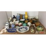 Thirty-five plus items including Royal Doulton Real Old World vase 11cm high, Delft mug,