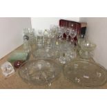 Forty plus pieces of glassware including lead crystal glasses by Webb Corbett,