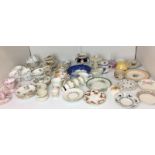 Eighty items including seventeen pieces Heathcote china floral design tea service,
