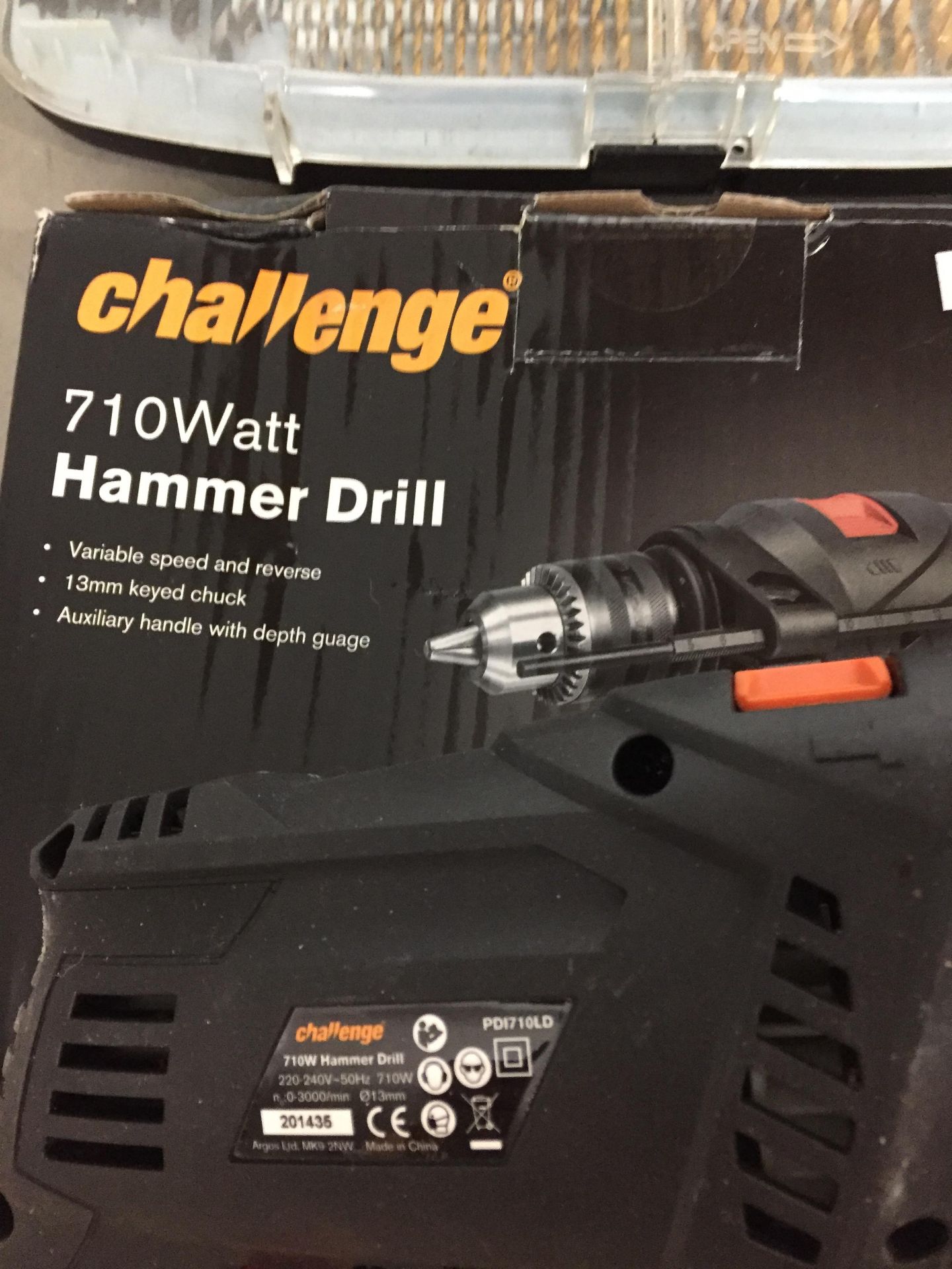 Two items - Challenge 7 10watt hammer drill with box and 88 piece power drill bit set J10 - Image 2 of 3