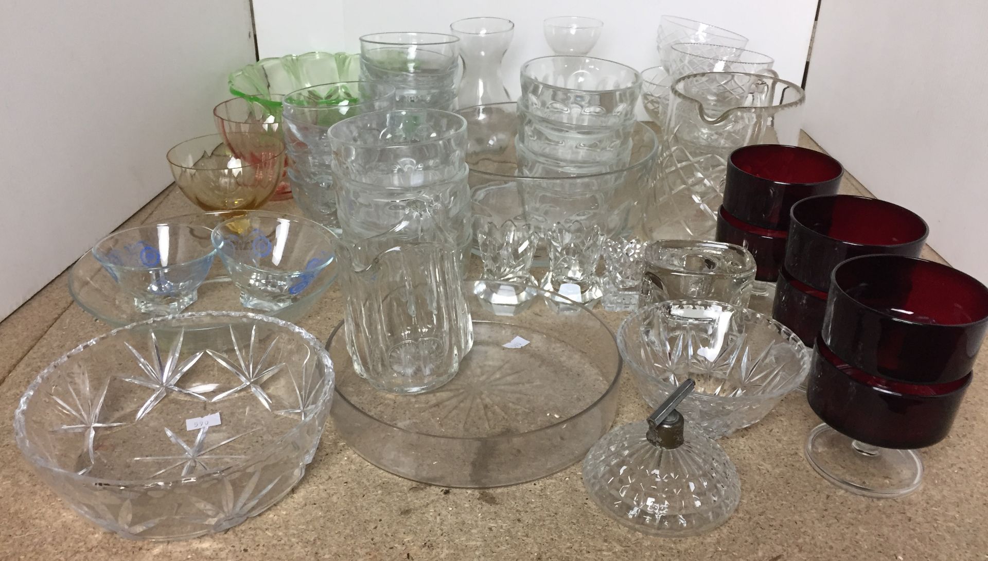 Forty five plus pieces of glassware including 22cm diameter trifle bowl with eight matching dishes, - Image 4 of 4