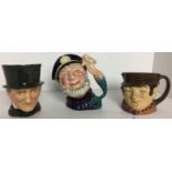 Three Royal Doulton character jugs - Old Salt, Sam Weller,