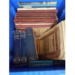 Blue plastic box and contents - twenty books including seventeen musical scores Messiah Christmas