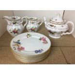 Nine items including Spode Rockingham teapot and two jugs (exclusive to Harrods) and six Royal