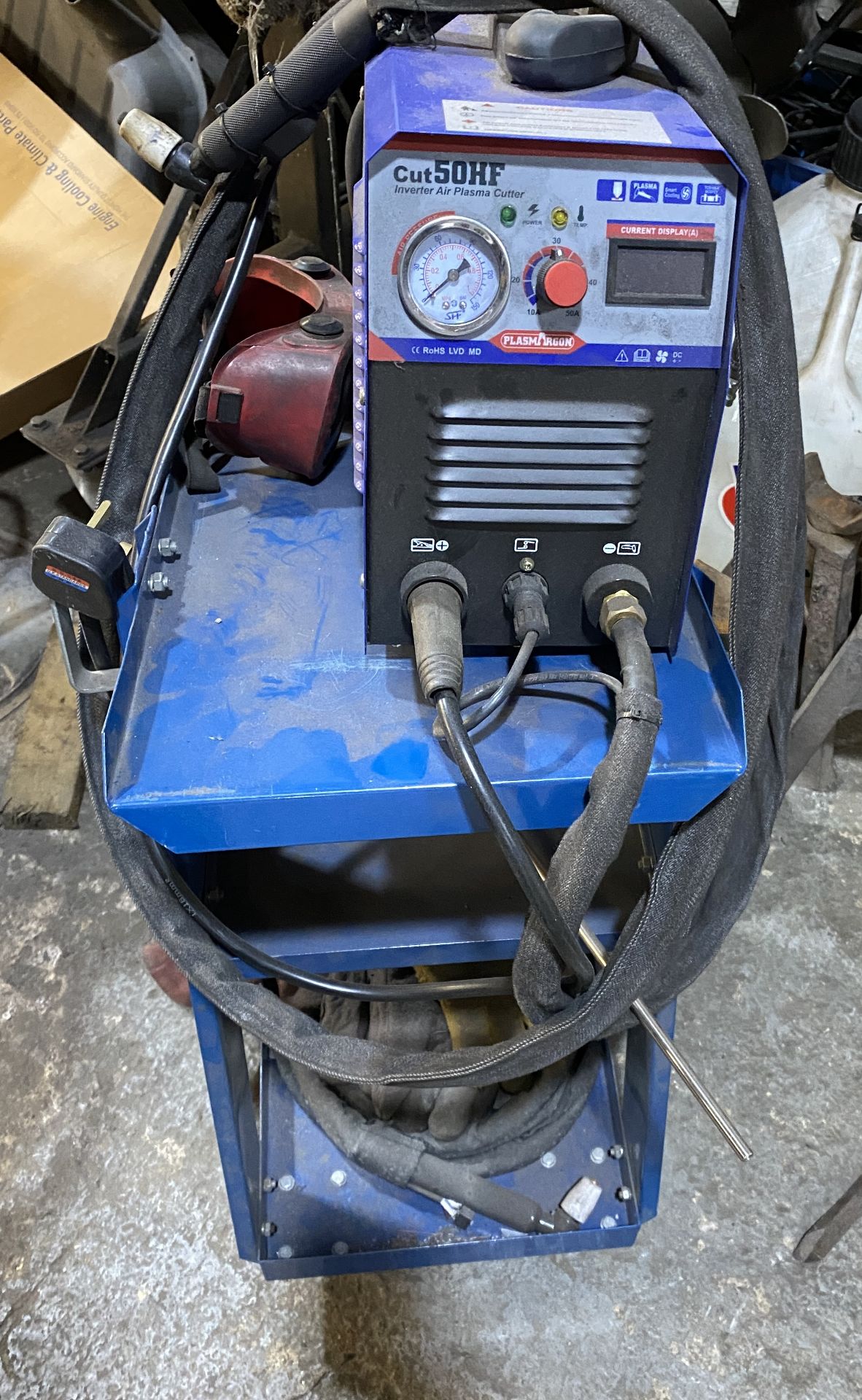 PlasmArgon plasma cutter, cut 50 HF inverter, on trolley. - Image 2 of 2