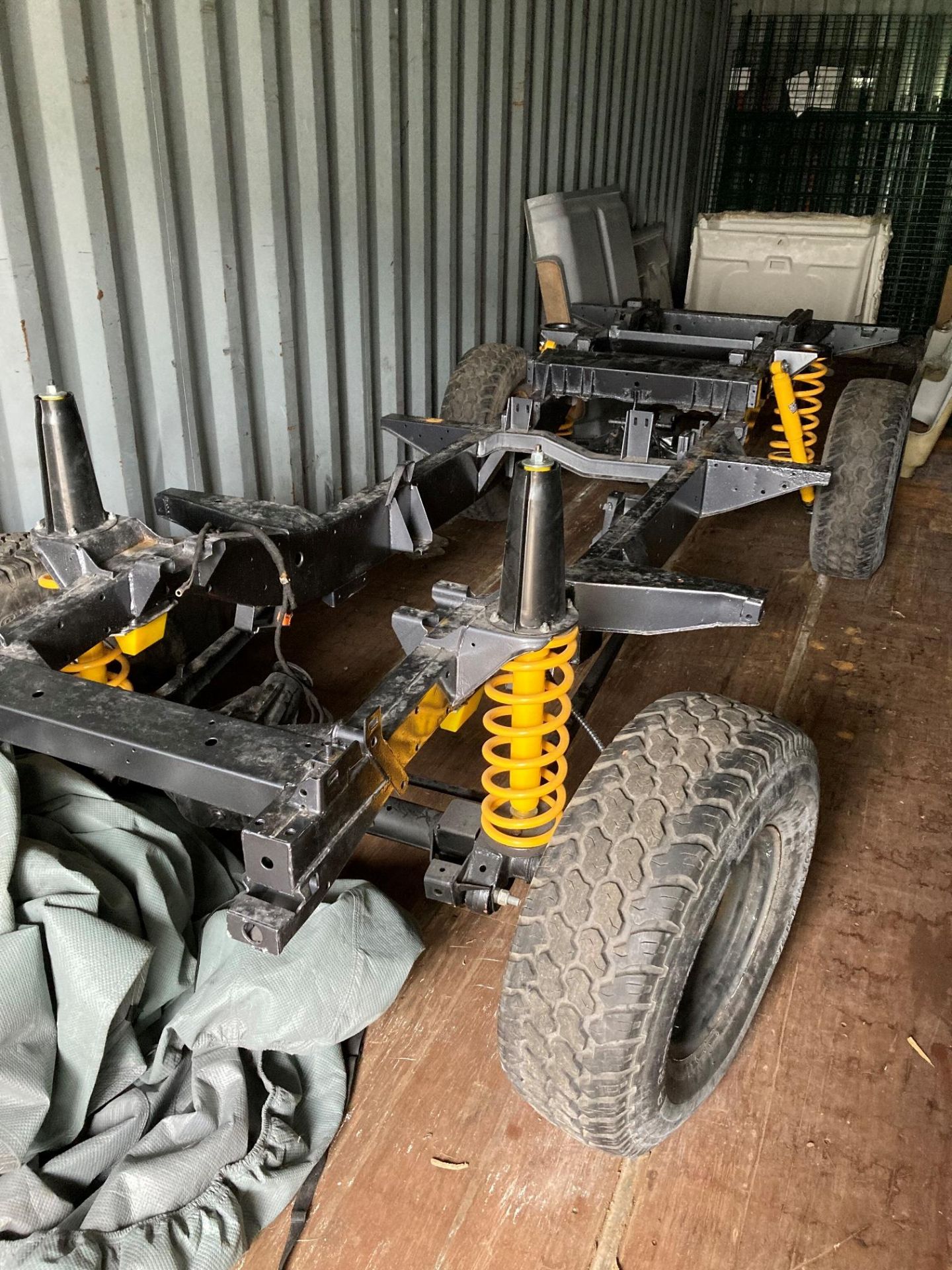 LANDROVER LWB 110 CHASSIS, re-coated, new coil springs, new Super Gaz suspension by Brit Part, - Image 13 of 26