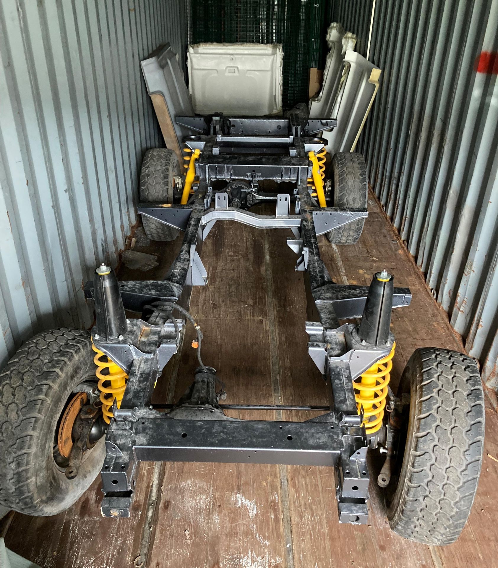 LANDROVER LWB 110 CHASSIS, re-coated, new coil springs, new Super Gaz suspension by Brit Part, - Image 14 of 26