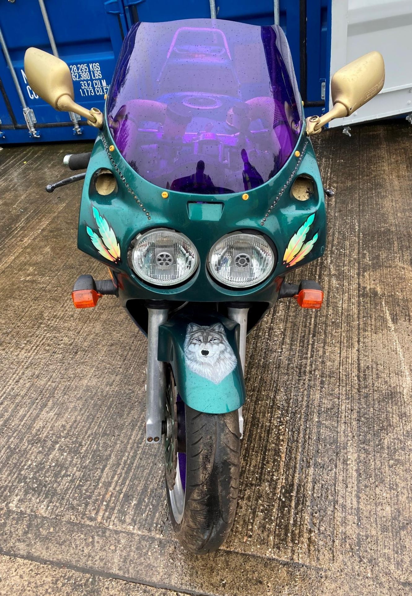 KAWASAKI 750 MOTORCYCLE - Petrol - Green/purple. Sold as a project restoration/spares/repairs. - Image 4 of 4