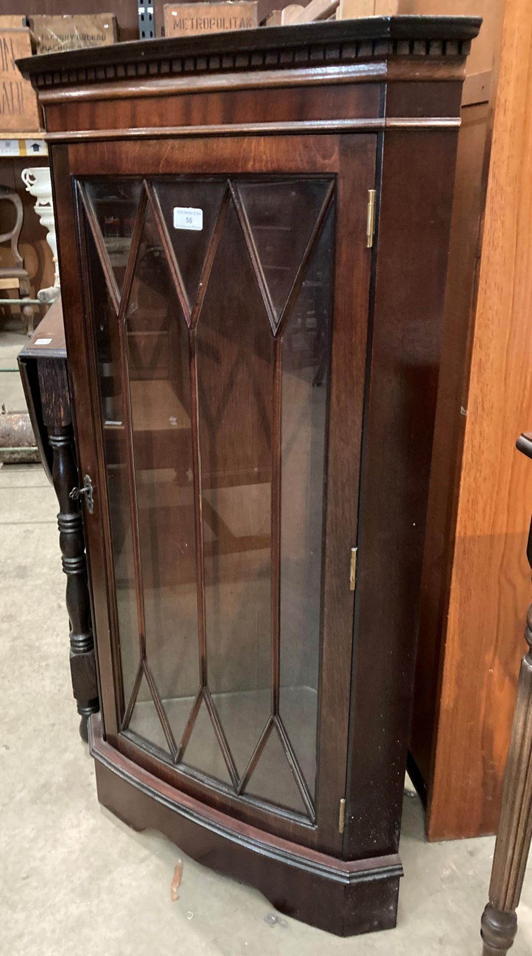 A mahogany floor standing corner cabinet with single Astragal glazed door 60cm x 109cm high (MST) - Image 2 of 2