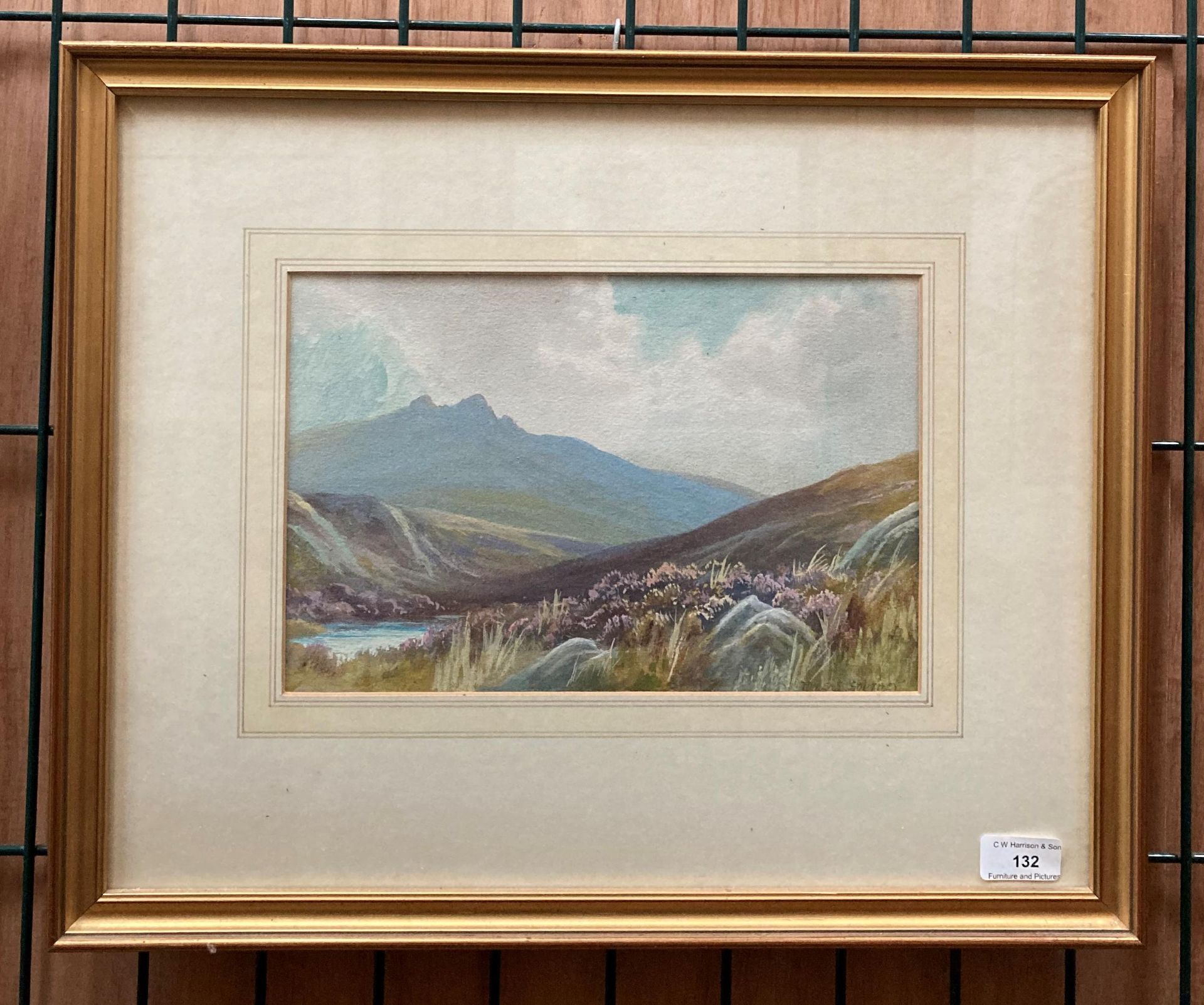 Reuben Southey, framed watercolour, Moorland Scene, 20cm x 30cm,