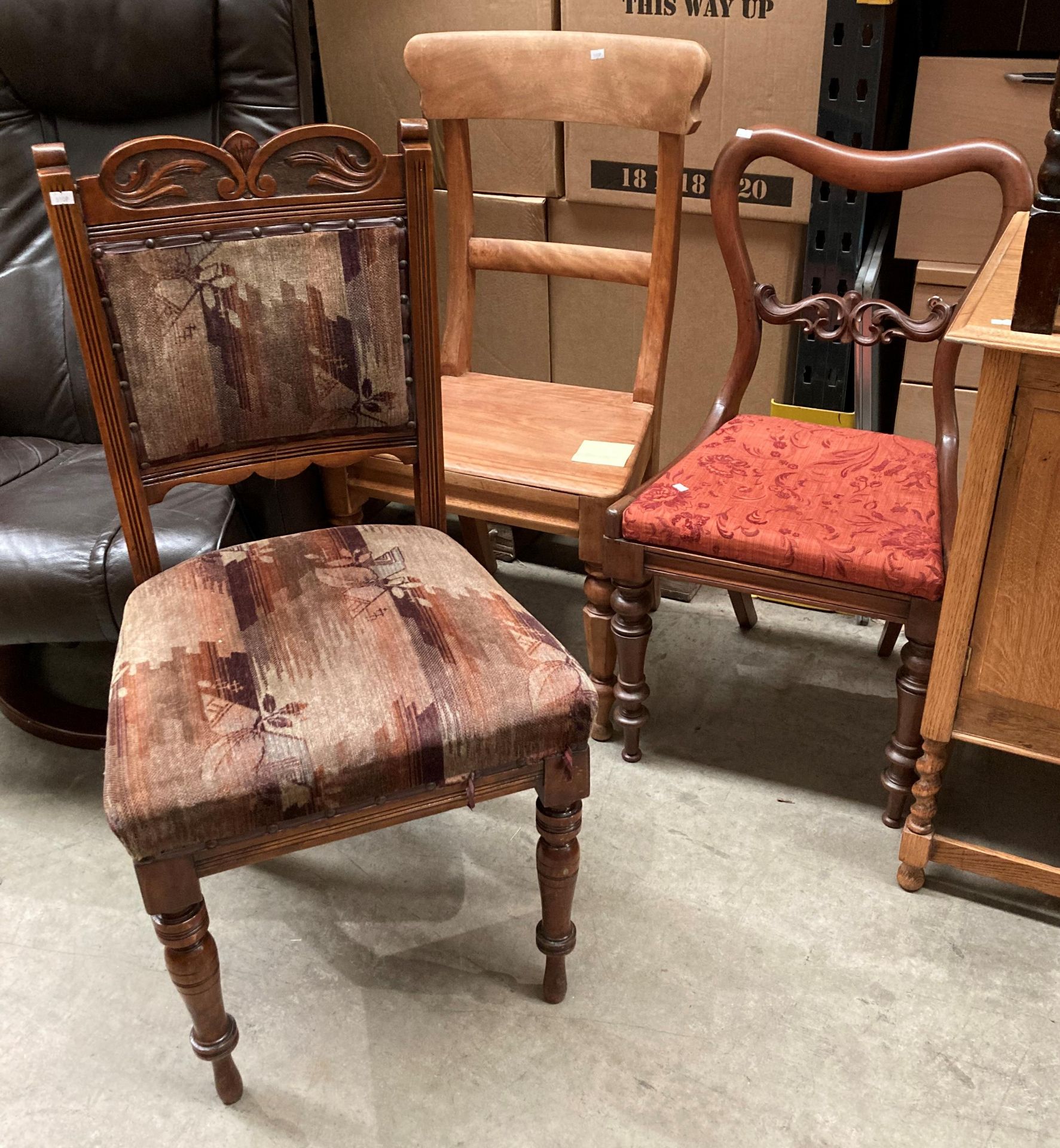 A mahogany balloon back dining chair and two others (3) (S2T) - Image 2 of 4