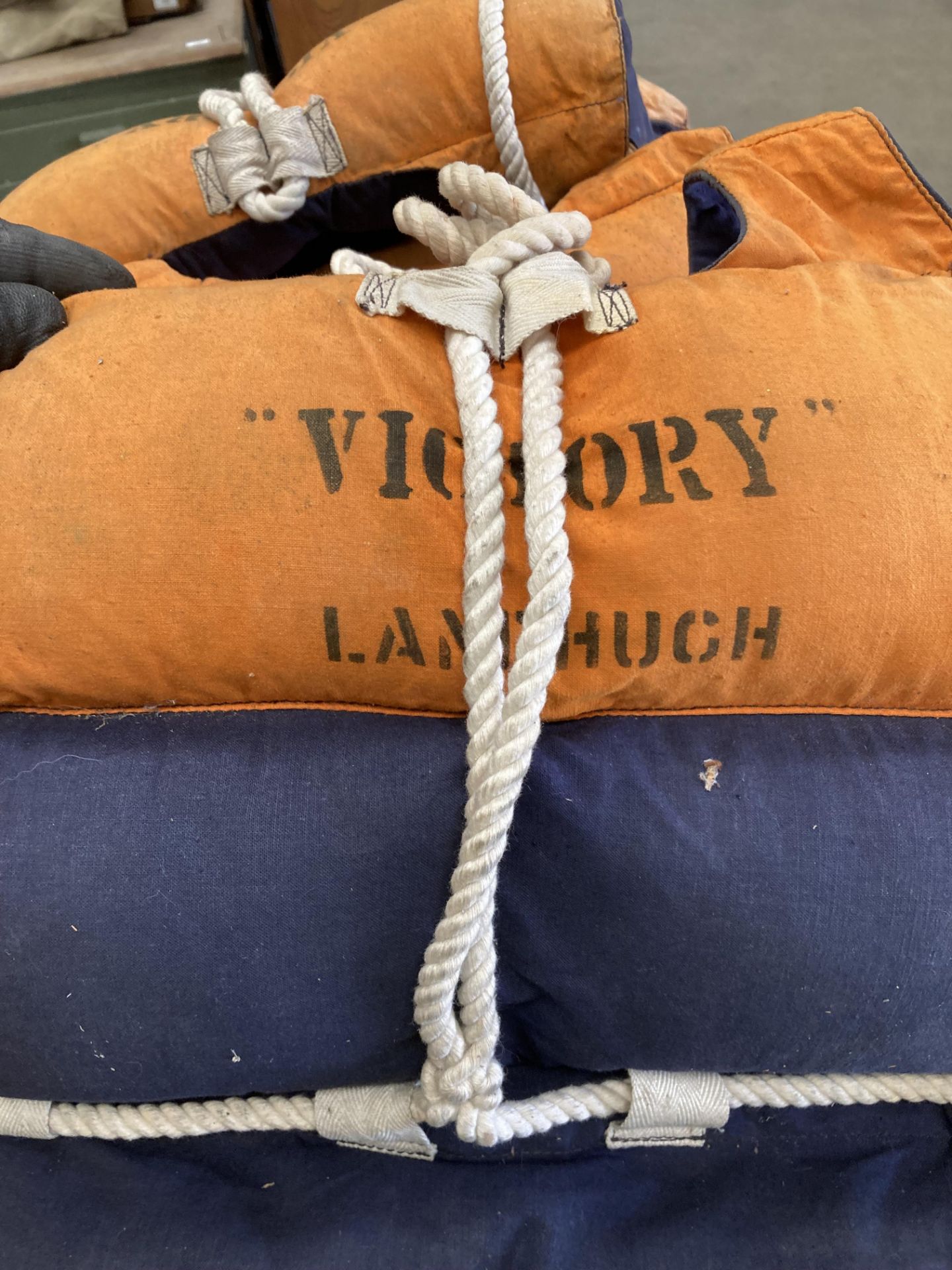 Four Second World War life jackets stencilled 'Victory, - Image 3 of 3
