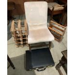 A mushroom dralon upholstered nursing chair,