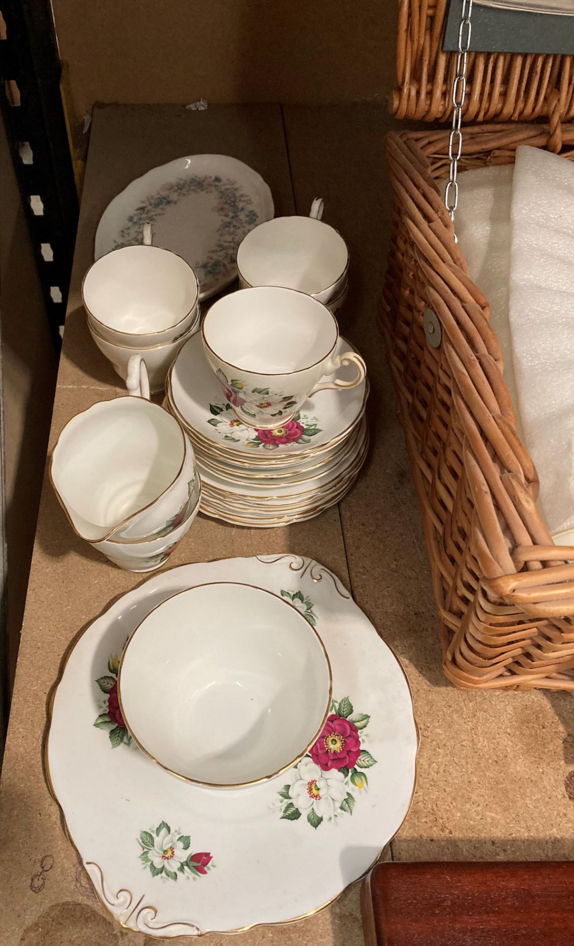 An Antler picnic set in a wicker basket, a Regency bone China tea service, - Image 2 of 4