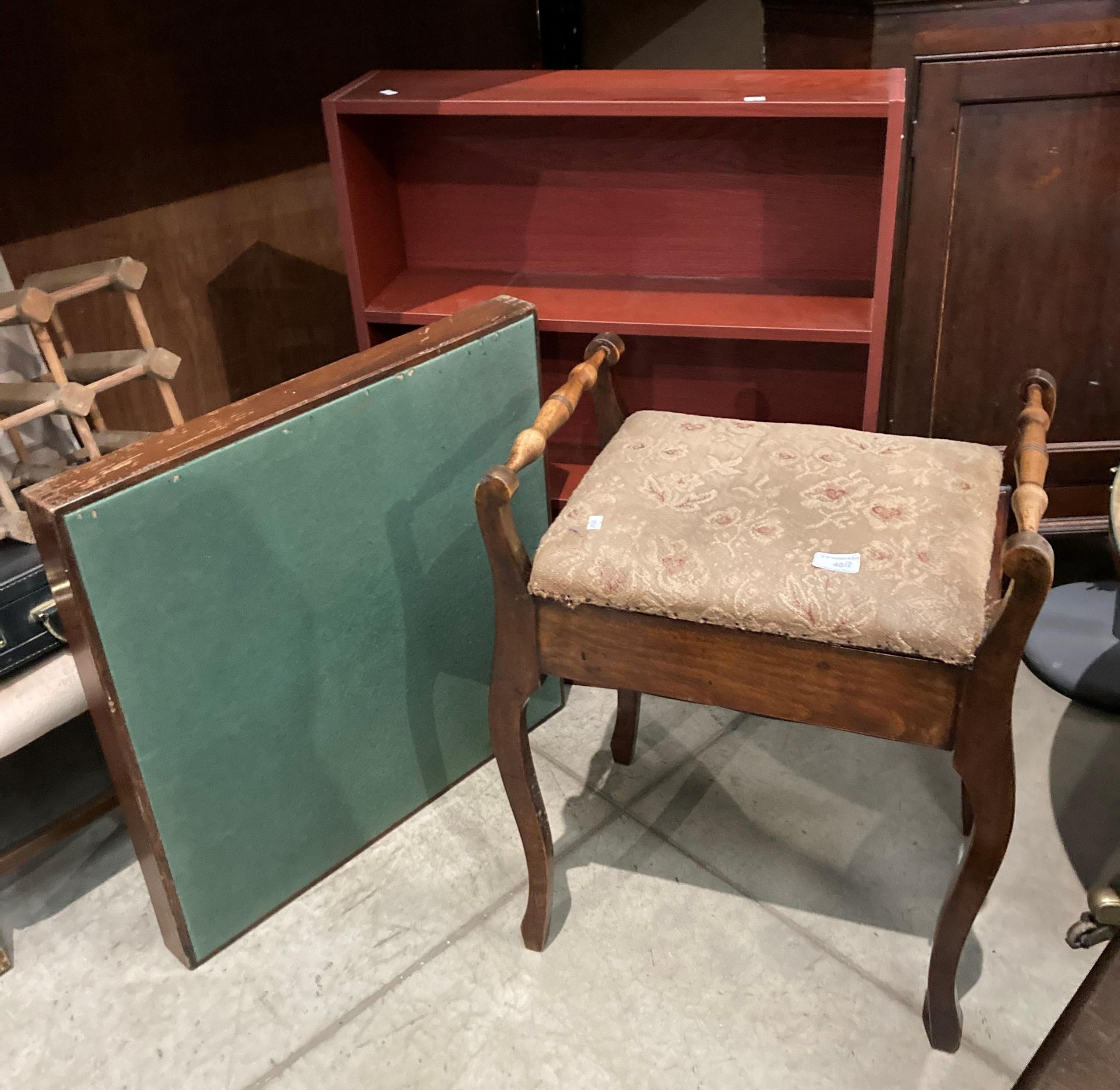 Three items - a piano stool,