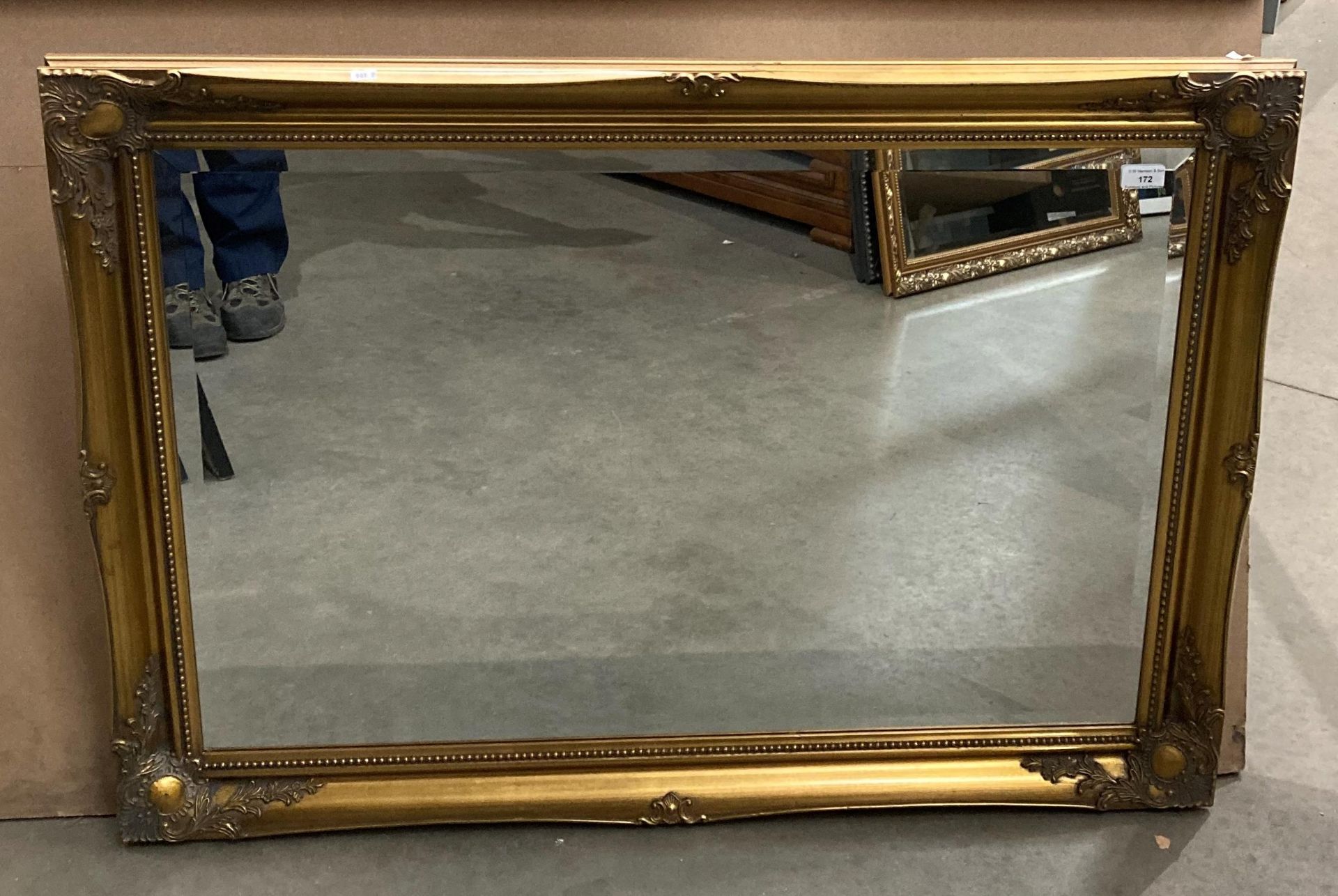 Large ornate gilt framed wall mirror,