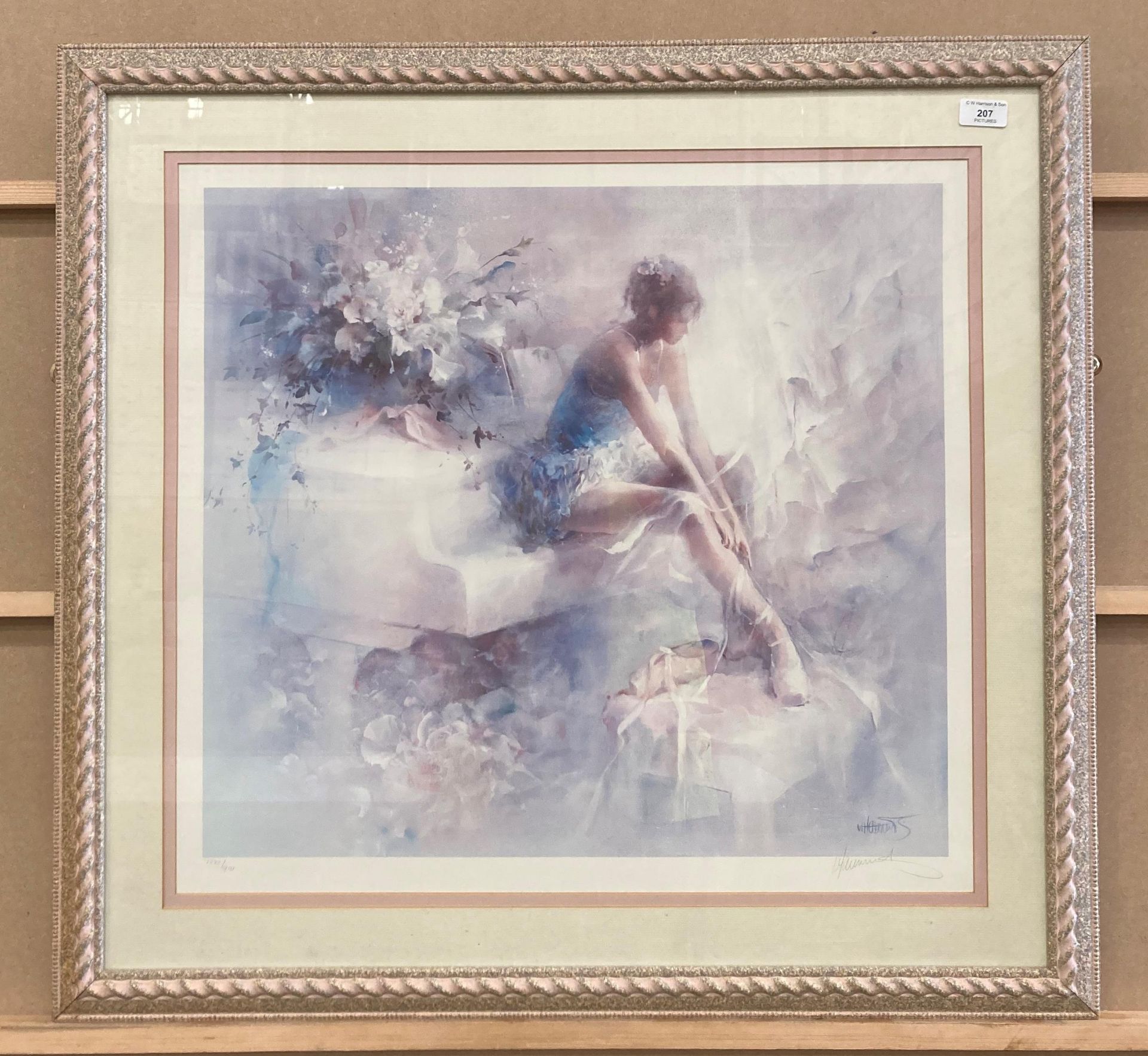 Willem Haenraets, framed limited edition print 'Ballerina', 80cm x 64cm, - Image 2 of 6