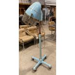 A Salon (Nelson) Ltd vintage blue metal framed mobile hairdressers hairdryer, model Rapier.