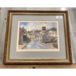 A Armstrong framed watercolour village street circa 1950s/60s 18cm x 23cm (SG)