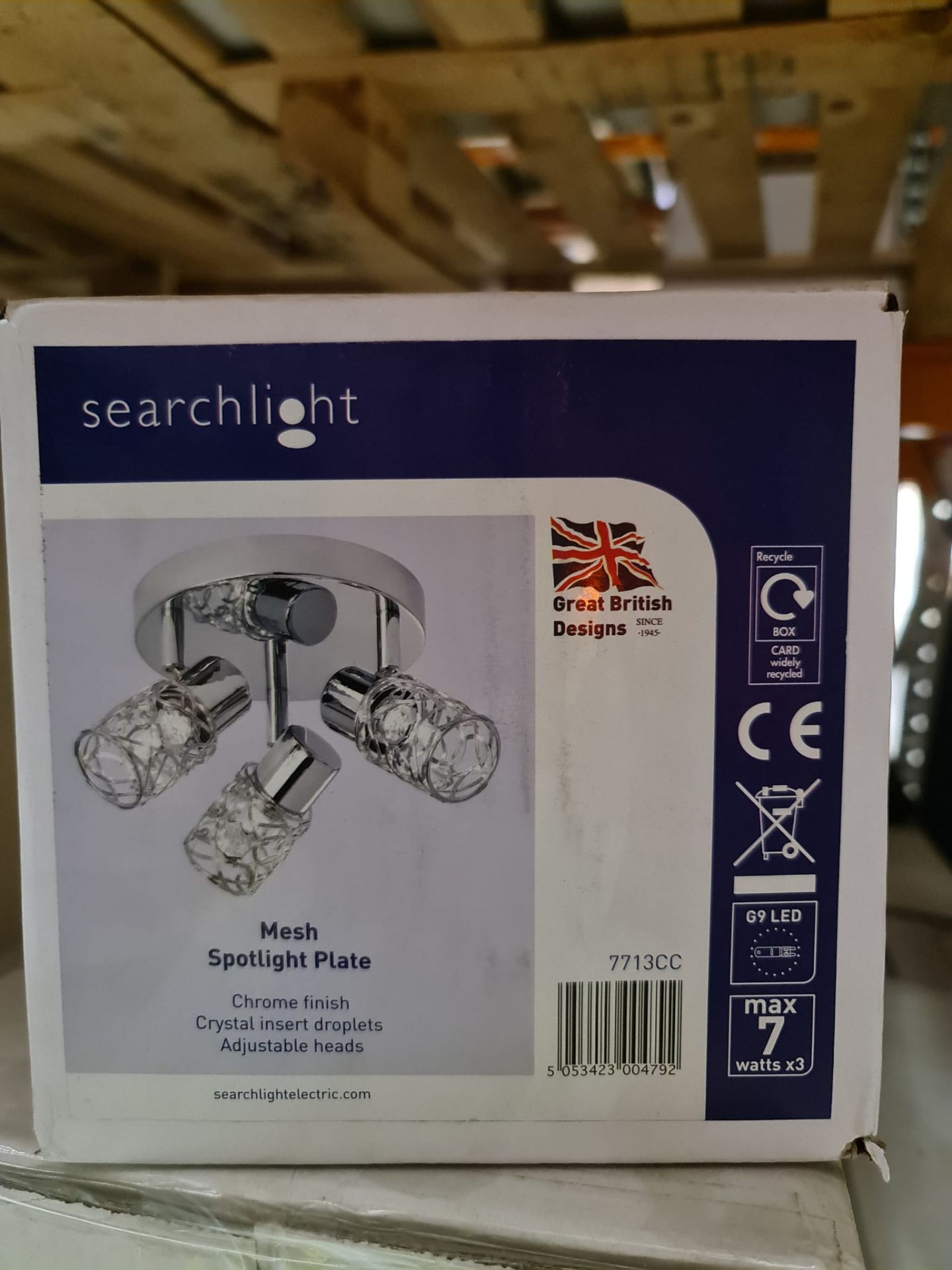 3 LIGHT CEILING SPOTLIGHT IN CHROME AND CLEAR GLASS. 32CM WIDE. 33W. - Image 2 of 2