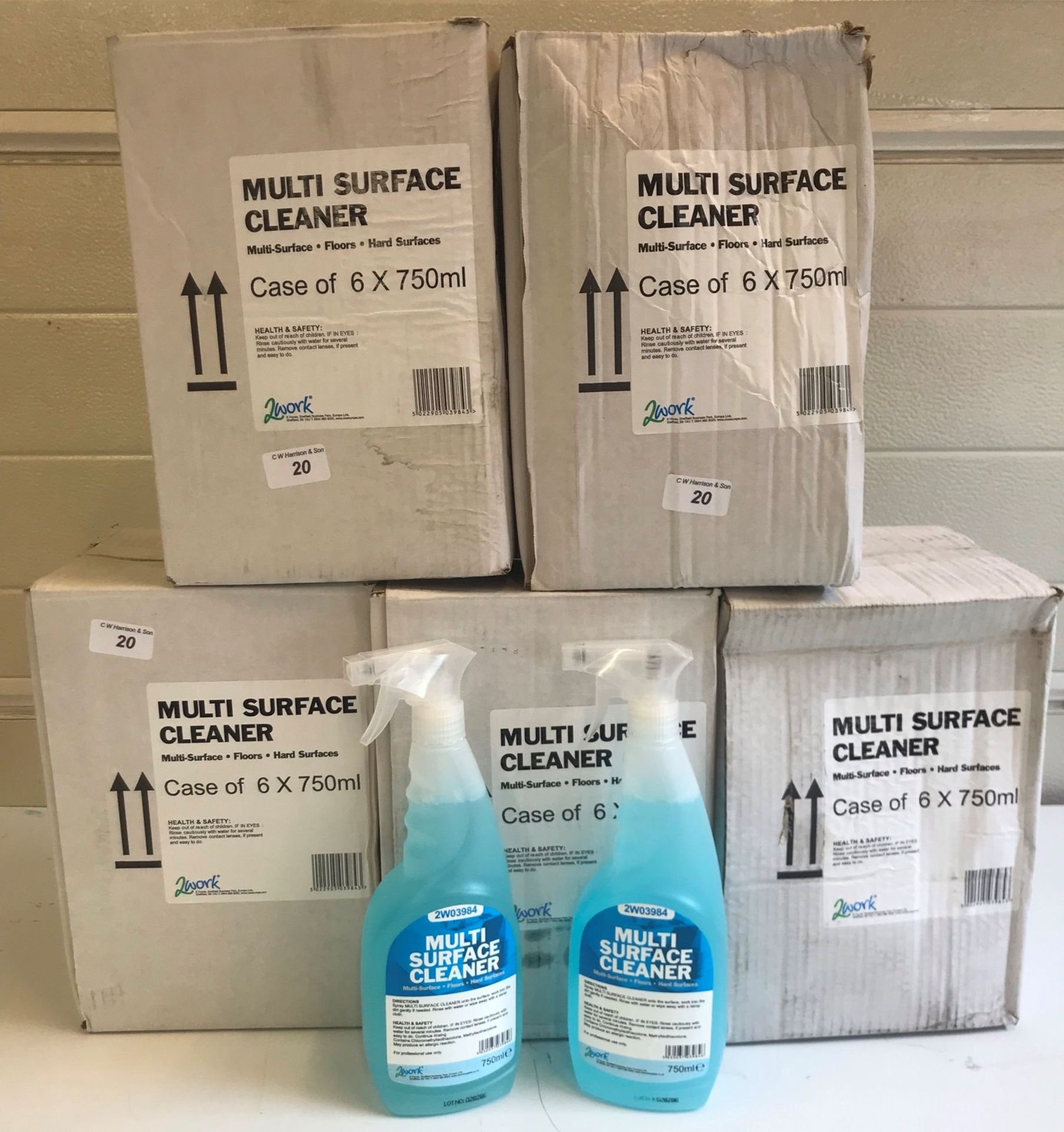 5 boxes of 6 x 750ml multi surface cleaner trigger spray