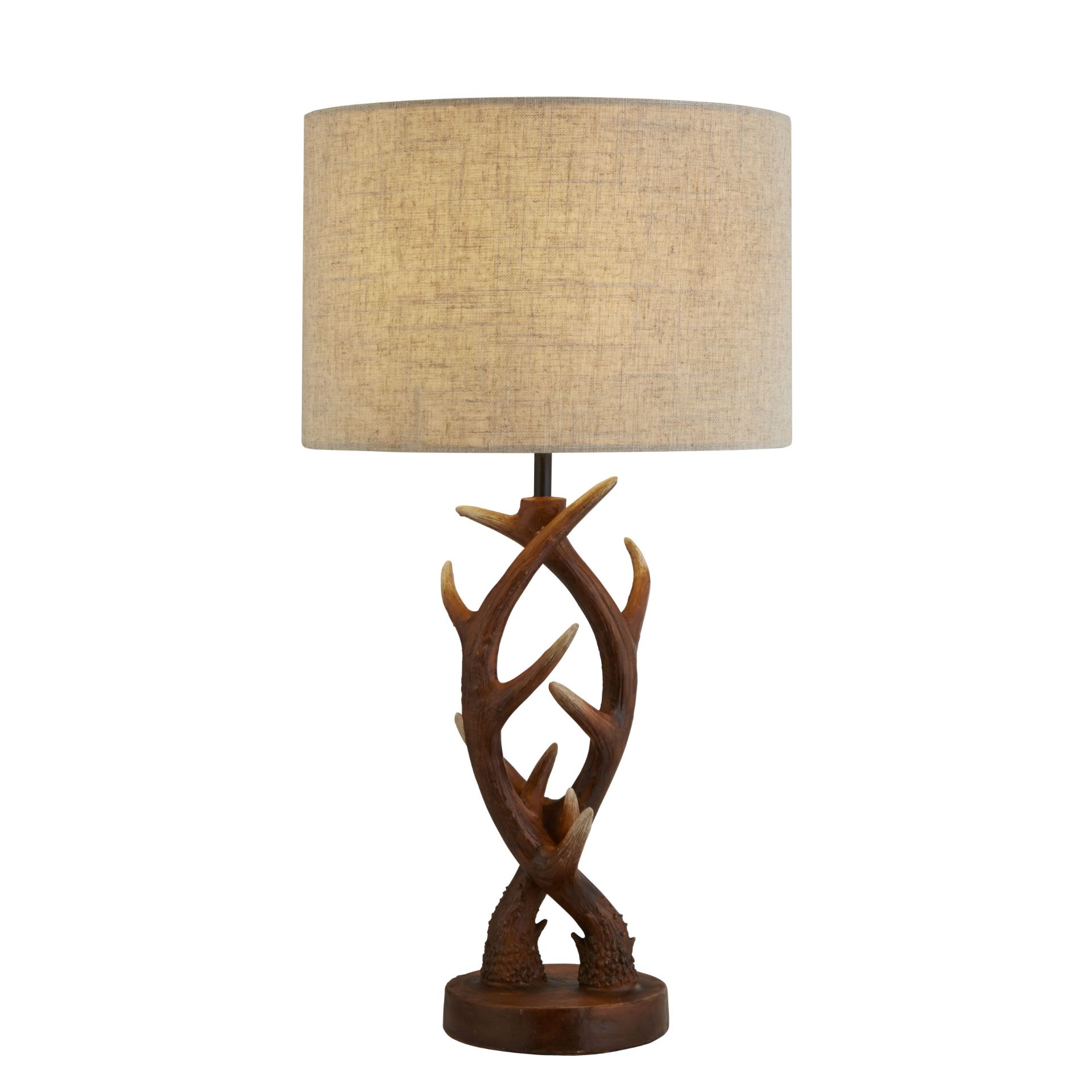 ANTLER DESIGN RESIN TABLE LAMP 59CM HIGH, 10W.