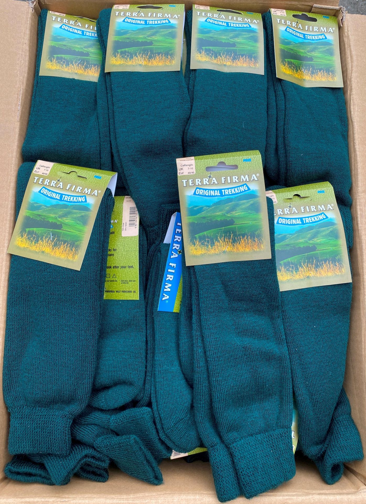 70 pairs Terra Firma green socks (Box 58)
