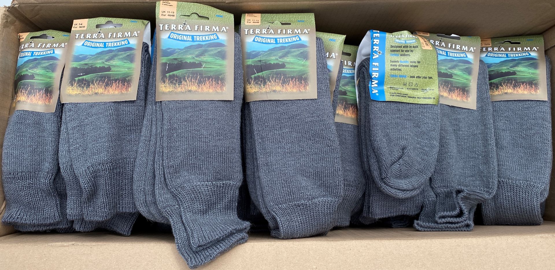 64 pairs Terra Firma grey socks size 7-10 (Box 34)