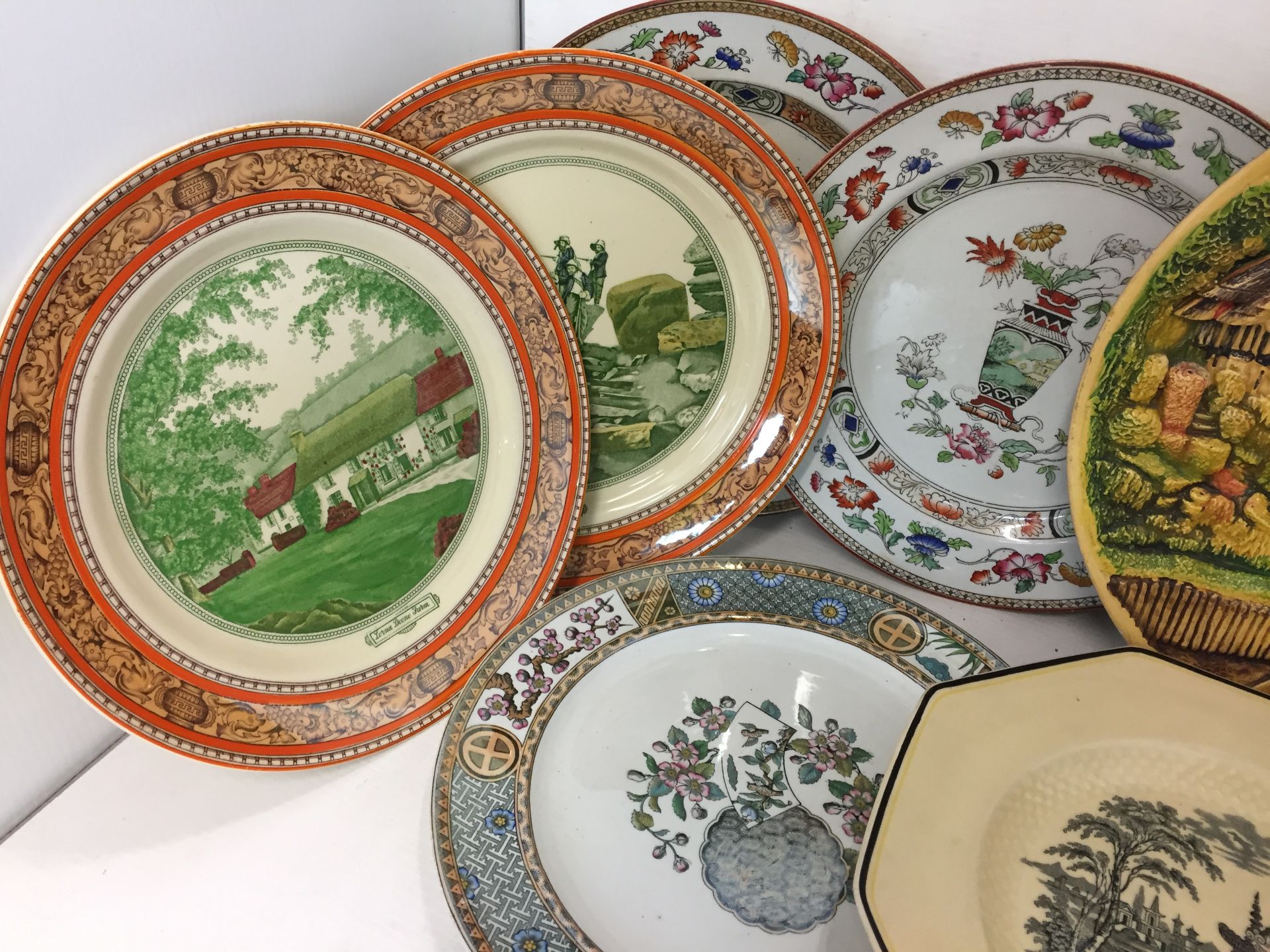 Twelve items - eleven plates - two Adams Lorna Doone plates, Satsuma, Masons Ironstone plate, - Image 2 of 4