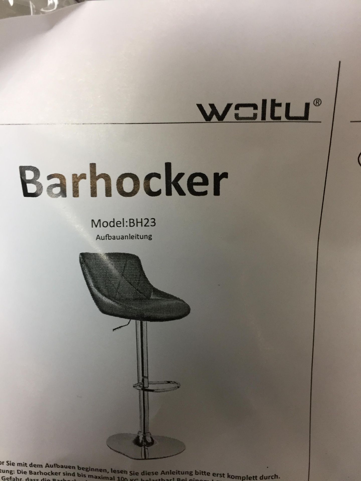 Eight items including Barhocker unused stool model BH23 black and chrome bar stool, - Image 3 of 6