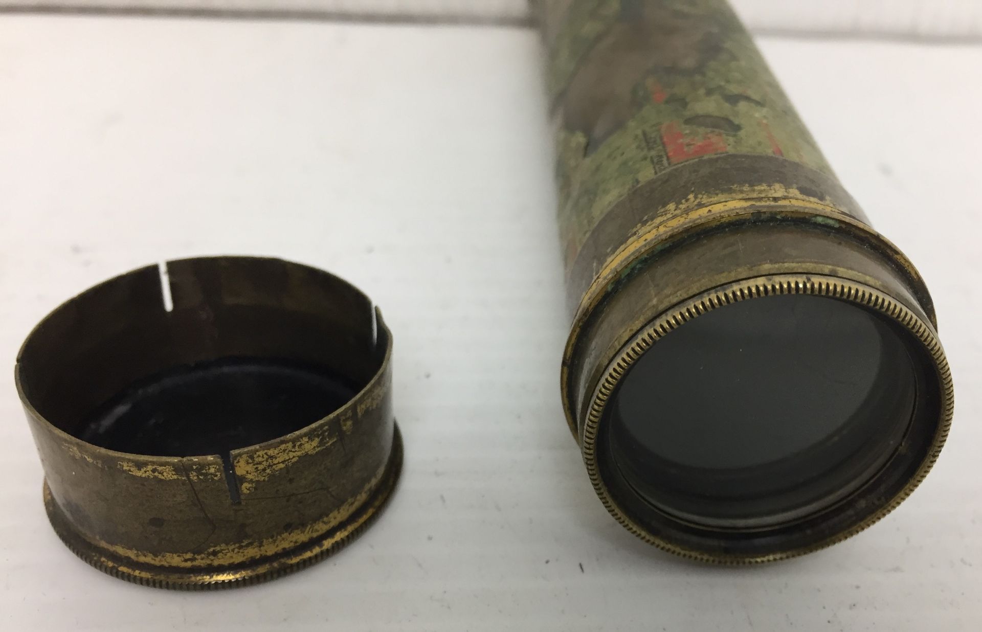 A brass telescope 42cm extended complete with lens cover, - Image 5 of 5