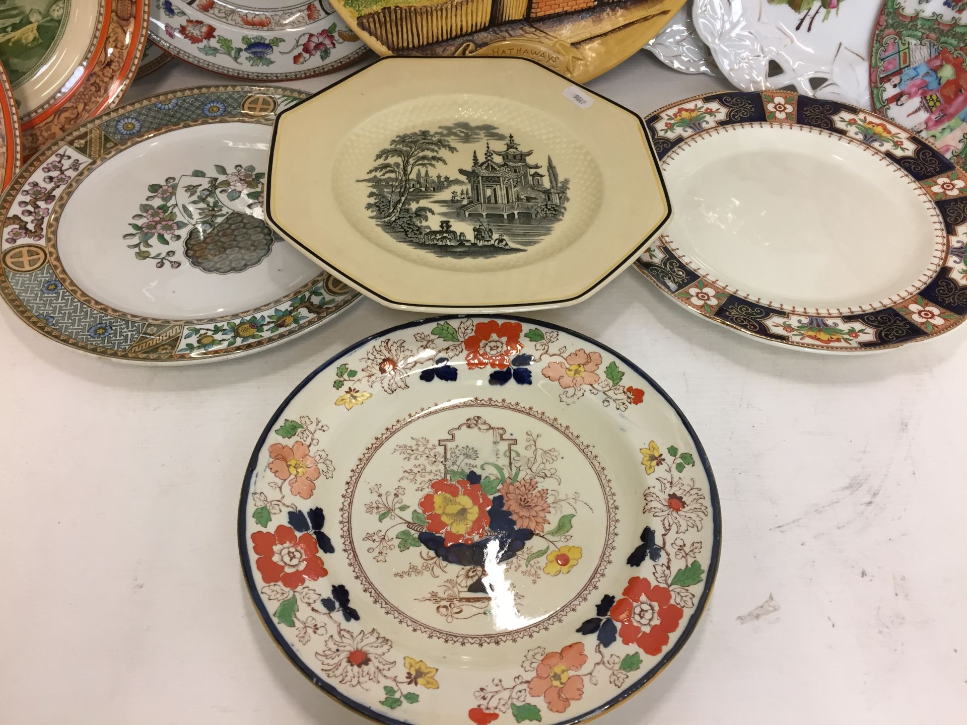 Twelve items - eleven plates - two Adams Lorna Doone plates, Satsuma, Masons Ironstone plate, - Image 4 of 4