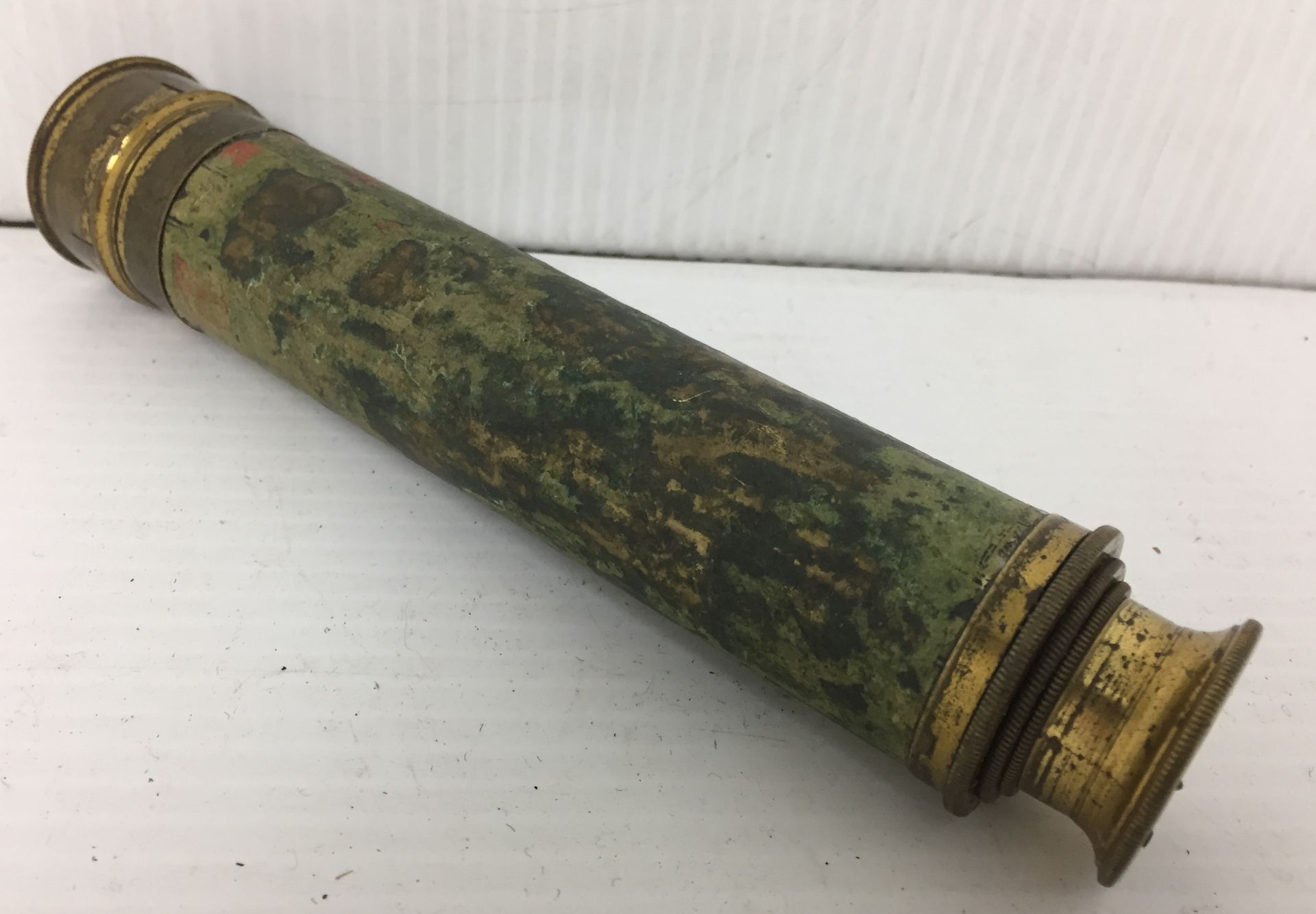 A brass telescope 42cm extended complete with lens cover, - Image 2 of 5