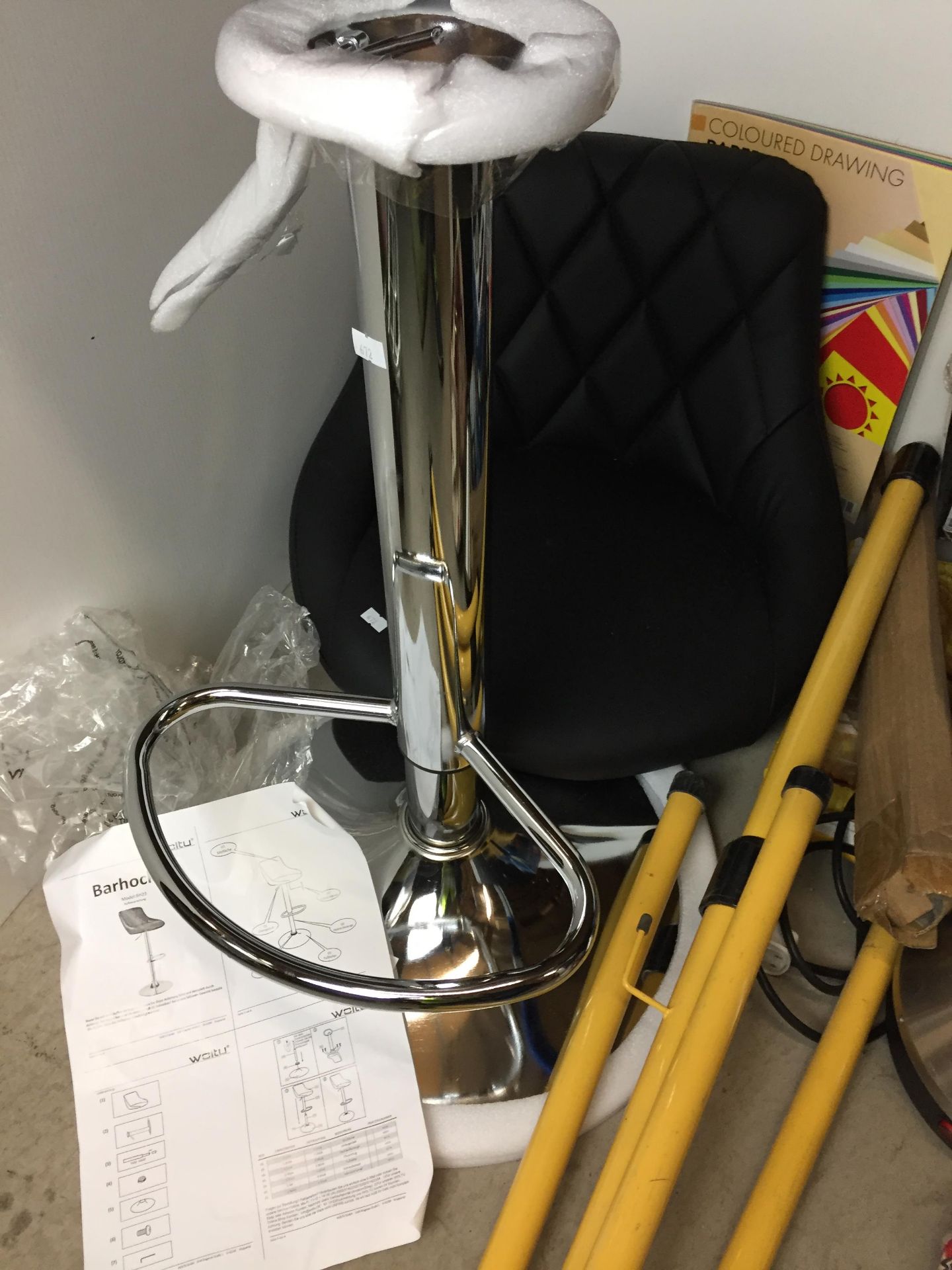 Eight items including Barhocker unused stool model BH23 black and chrome bar stool, - Image 2 of 6