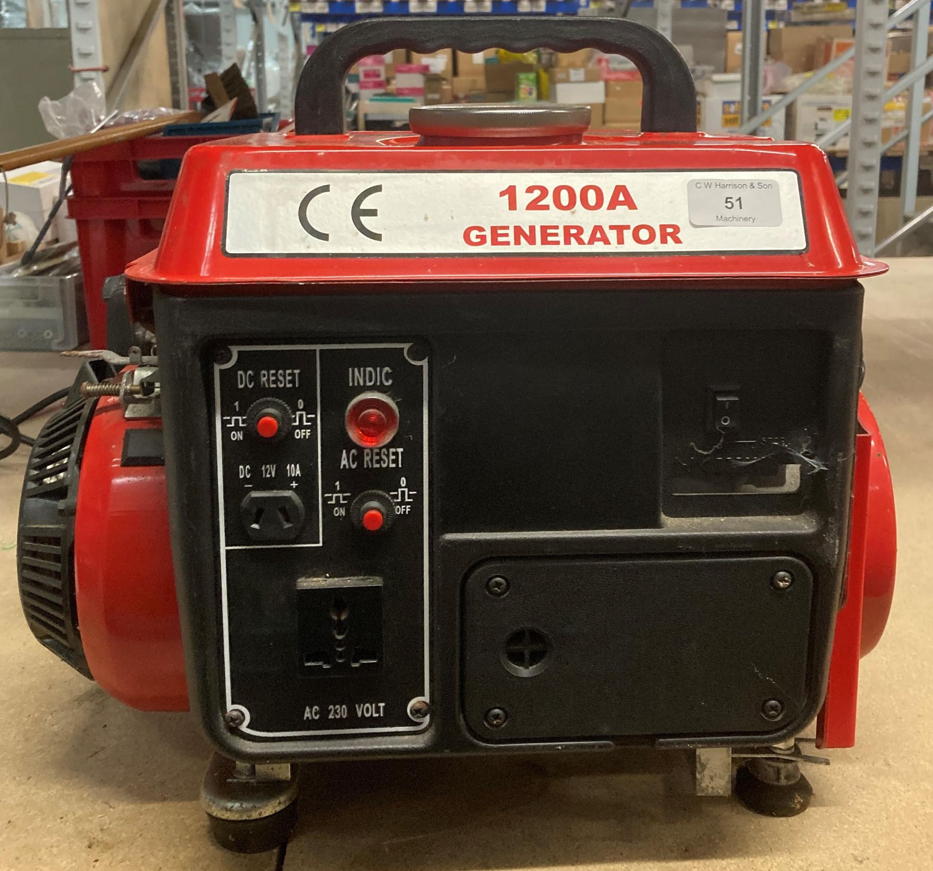 Unbranded 1200A petrol portable generator (AA02)